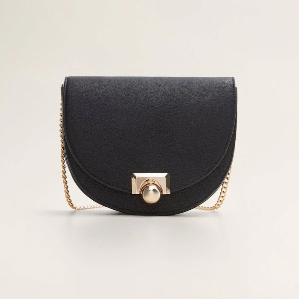 Faux leather bag with chain strap